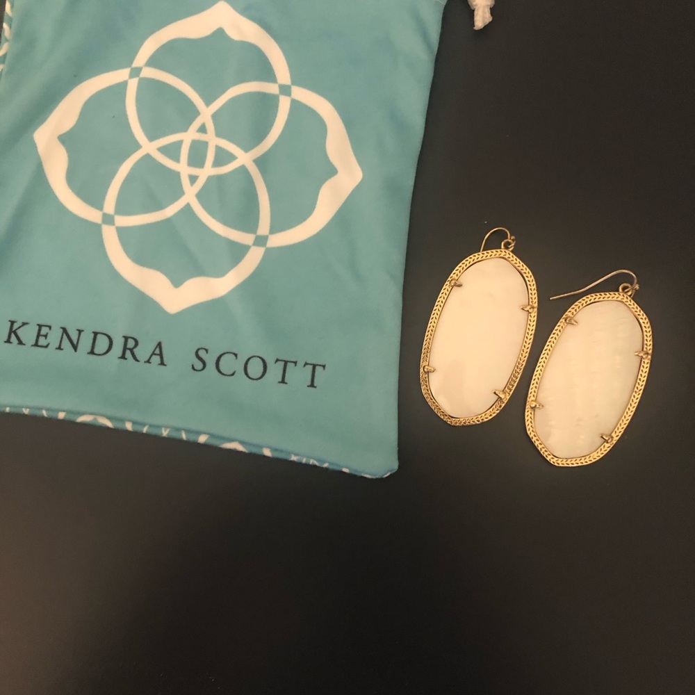 Kendra Scott White Danielle Statement Earrings